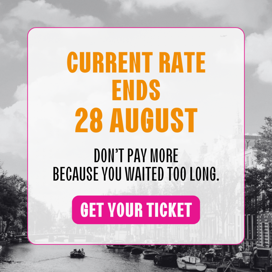Register before price rise - Only 499 EUR until 28 August